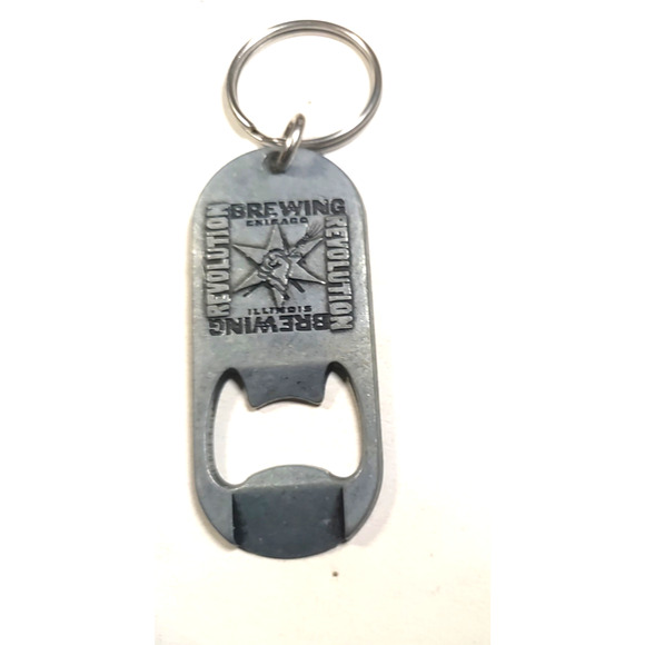 Revolution Brewing Chicago Illinois Keychain Bottle Opener Pewter USA - Picture 3 of 6